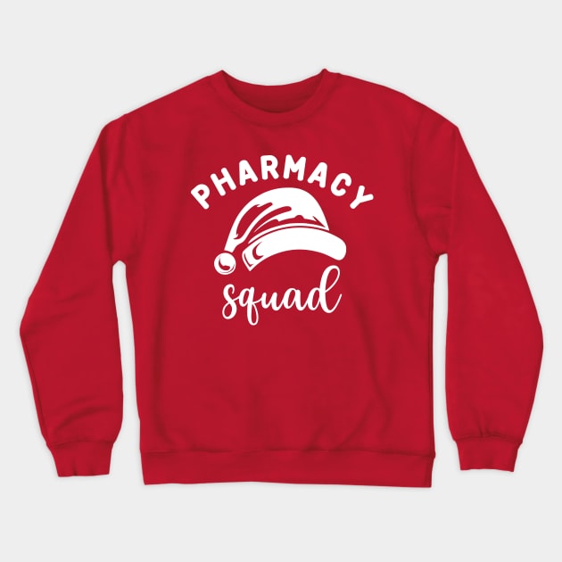 Pharmacy Squad Santa Hat White Text Crewneck Sweatshirt by JaussZ